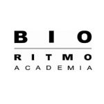 Fundo branco com escrita em preto, logo da rede de academias Bio ritmo.